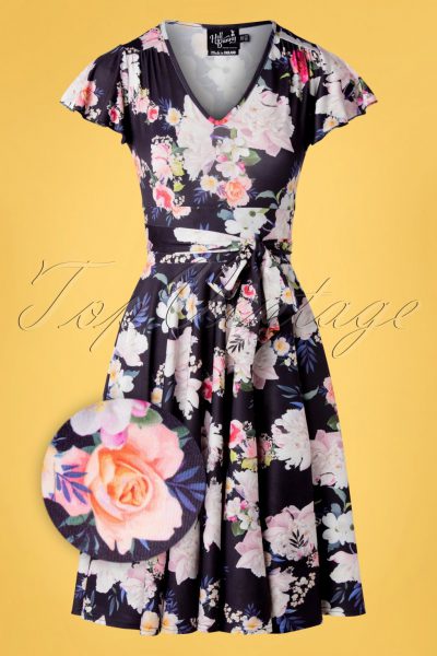 50s Tussy Mussy Dress in Navy