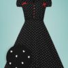 50s Allie Hearts Dress in Black