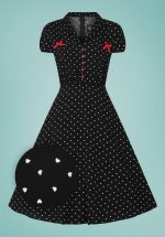 50s Allie Hearts Dress in Black