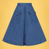 50s Freddie Skirt in Denim Blue