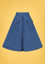 50s Freddie Skirt in Denim Blue