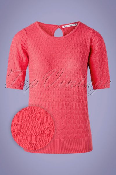 60s Maite Top in Hot Pink