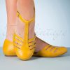 50s Edie T-Strap Flats in Mustard Yellow