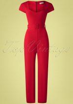 50s Senne Jumpsuit in Lipstick Red