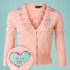 Unreal Redheads Collaboration ~ 50s Kim Love Heart Cardigan in Pink