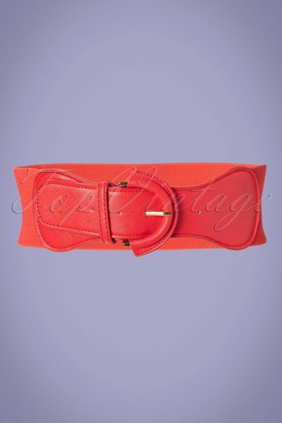 50s Maxine Cinch Stretch Belt in Red