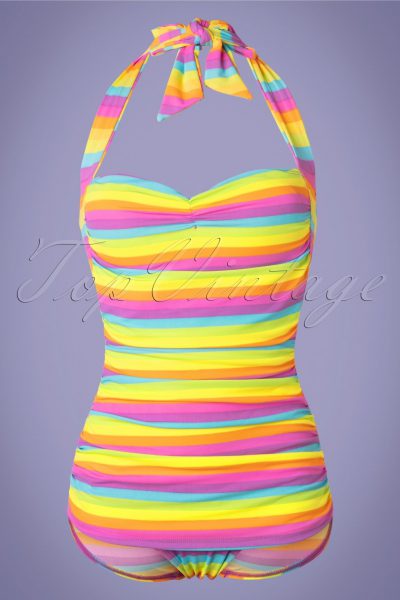 50s Iris Frock One Piece Swimsuit in Multi