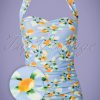 50s January Frock One Piece Swimsuit in Light Blue