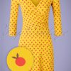 60s Pfadfinderehrenwort Dress in Orange Picking Yellow