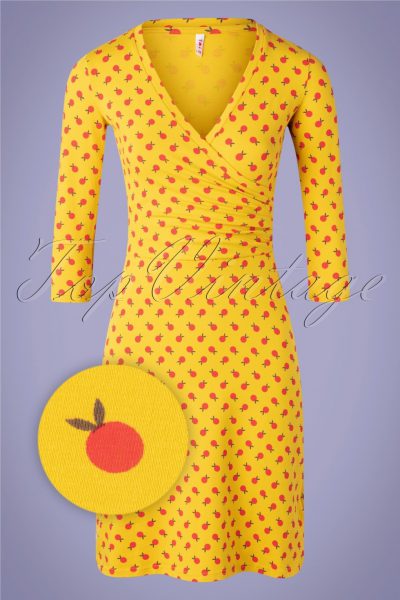 60s Pfadfinderehrenwort Dress in Orange Picking Yellow
