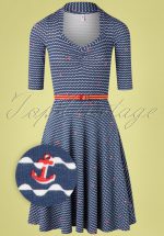 60s Suzie The Snake Dress in Over The Ocean Blue