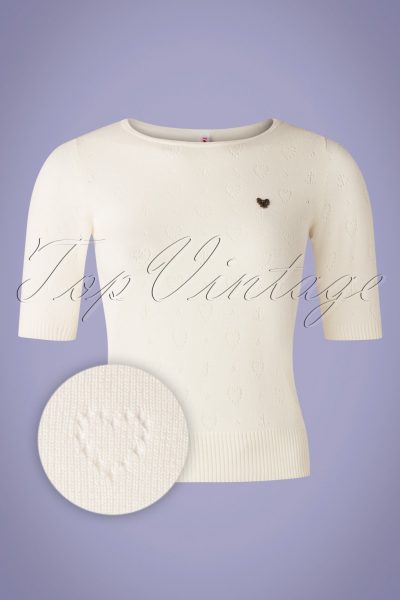 60s Logo Roundneck Pully in White Heart Anchor