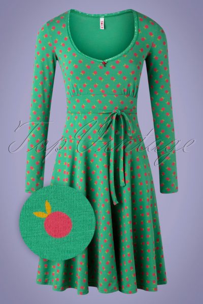 60s Ode To The Woods Dress in Apple Picking Green