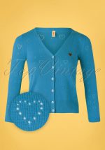 60s Logo Short Cardigan in Blue Heart Anchor