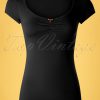 50s Logo Feminine Short Sleeve Top in Black