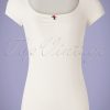 50s Logo Feminine Short Sleeve Top in White