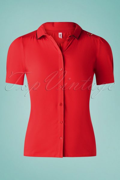 60s Logo Jersey Blousette in Simply Red