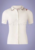 60s Logo Jersey Blousette in Simply White