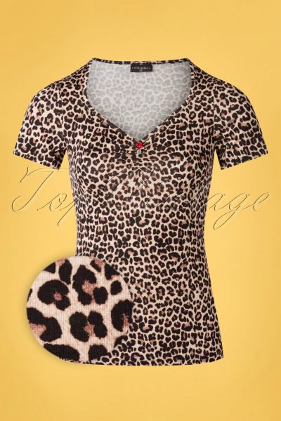 50s Wild Rose Shirt in Leopard