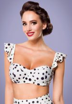 50s Dotted Bikini Top in Ivory