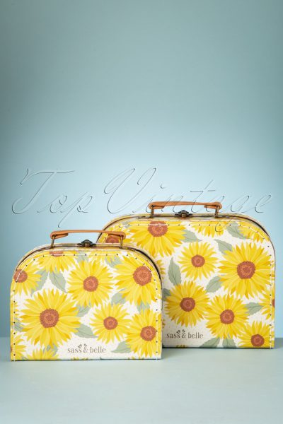 60s Sunflower Suitcase Set