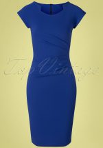 50s Serenity Pencil Dress in Royal Blue