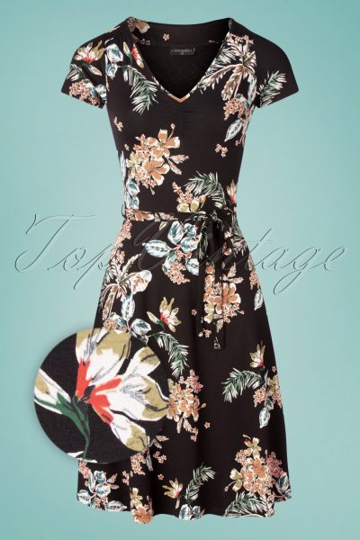 50s Honolulu Hawaii Dress in Black