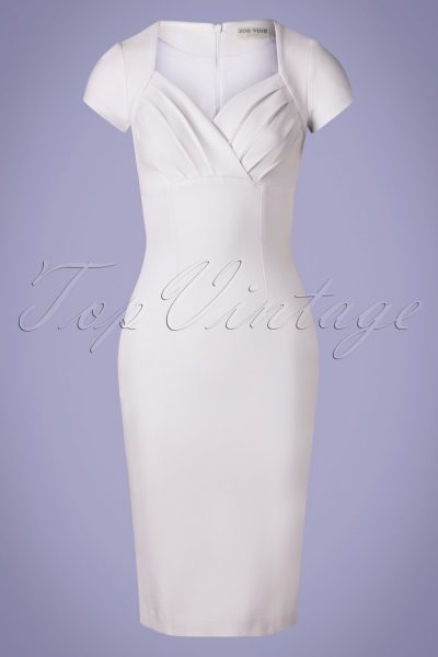50s Sadie Pencil Dress in White