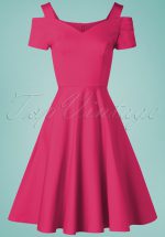 50s Helen Swing Dress in Hot Pink