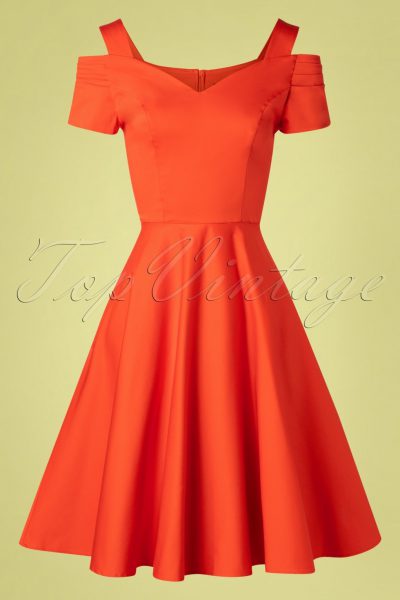 50s Helen Swing Dress in Orange