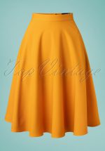 50s Amelie Swing Skirt in Gold Yellow