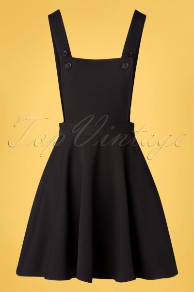 50s Amelie Pinafore Dress in Black