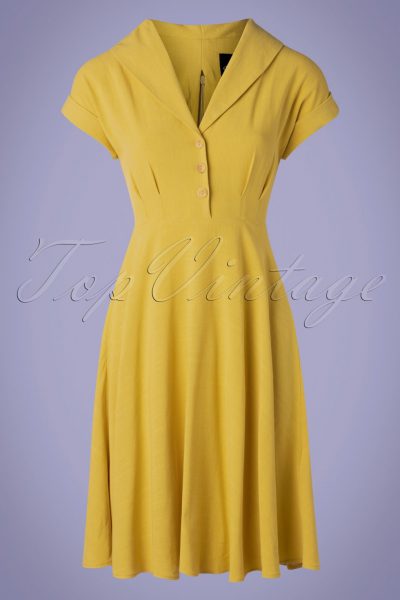 50s Sahara Swing Dress in Yellow