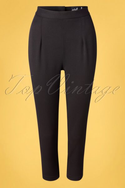 50s Amelie Cigarette Trousers in Black