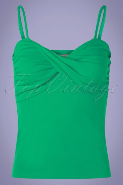 50s Wrap Front Top in Green