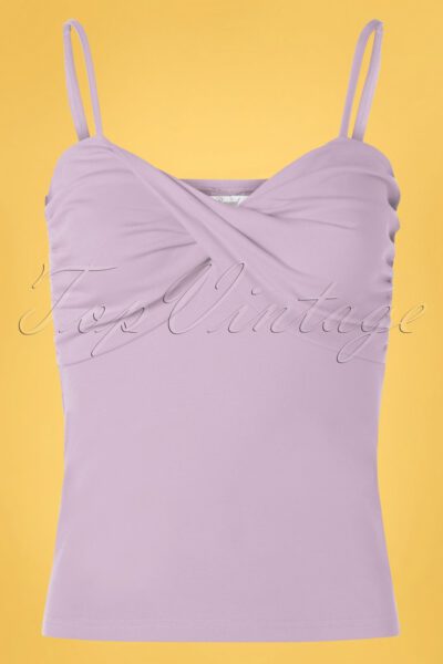 50s Wrap Front Top in Lilac