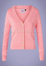 50s June Pointelle Cardigan in Pink