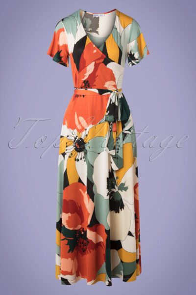 70s Hannah Huge Flower Dress in Multi