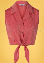50s Texture Tie Shirt in Red