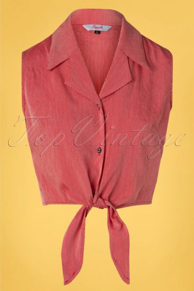 50s Texture Tie Shirt in Red