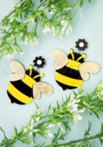 50s Bumble Bees Earrings in Yellow and Black