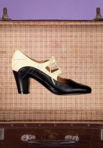 40s Back In Time Leather Pumps in Black and White