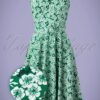 50s Selene Swing Dress in Green Floral