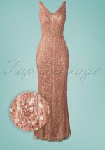 20s Sophie Sequin Maxi Dress in Rose Gold