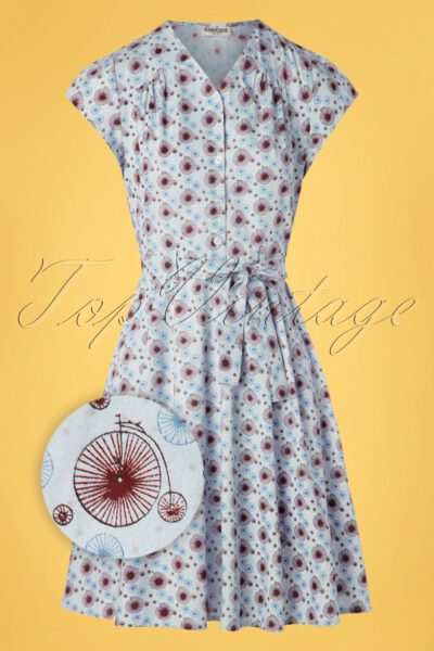 60s Terry Tallbike Swing Dress in Light Blue