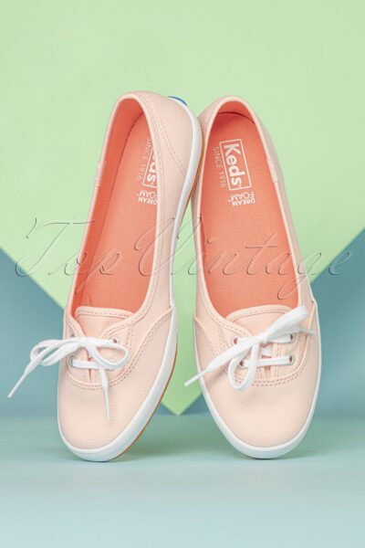 50s Teacup Twill Ballerina Sneakers in Rose