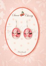 50s Audrey Portrait Drop Earrings in Pink