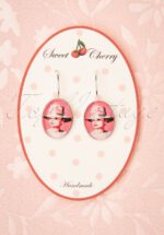 50s Audrey Portrait Drop Earrings in Pink