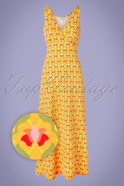 70s Lea Long Singlet Maxi Dress in Yellow