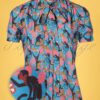 60s Don't Turn Your Back On Me Blouse in Blue